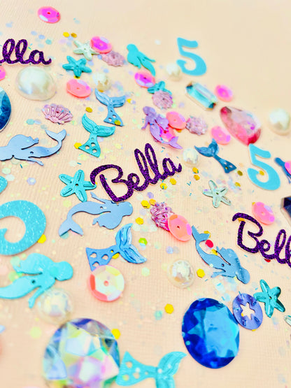 Personalized Mermaid Party Table Confetti
