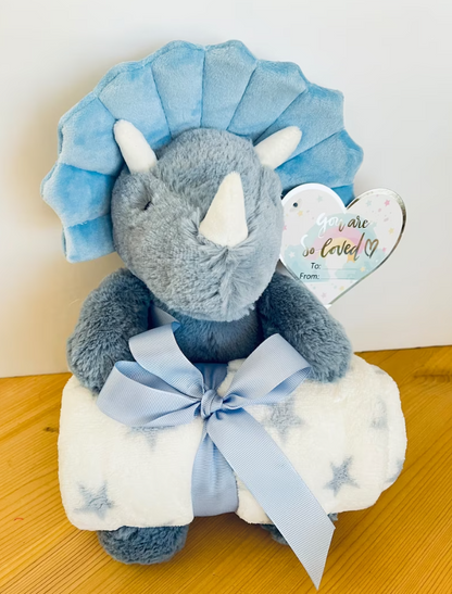 Dino Triceratops Plush and Blanket Gift Set